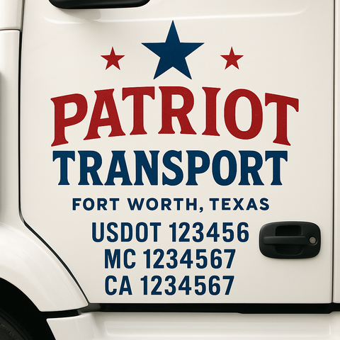 Truck Door Decal Lettering Sticker Signs | Add Your Info - Create Your Own Semi-Truck Door Signs
