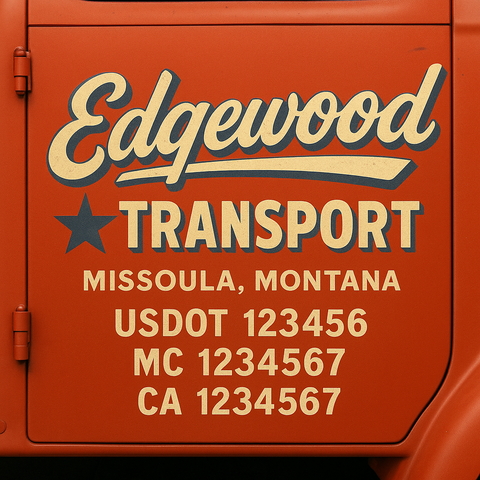 Truck Door Decal Lettering Sticker Signs | Add Your Info - Create Your Own Semi-Truck Door Signs