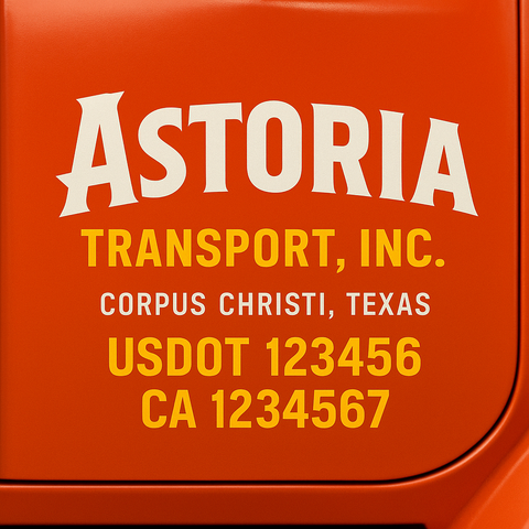 Truck Door Decal Lettering Sticker Signs | Add Your Info - Create Your Own Semi-Truck Door Signs