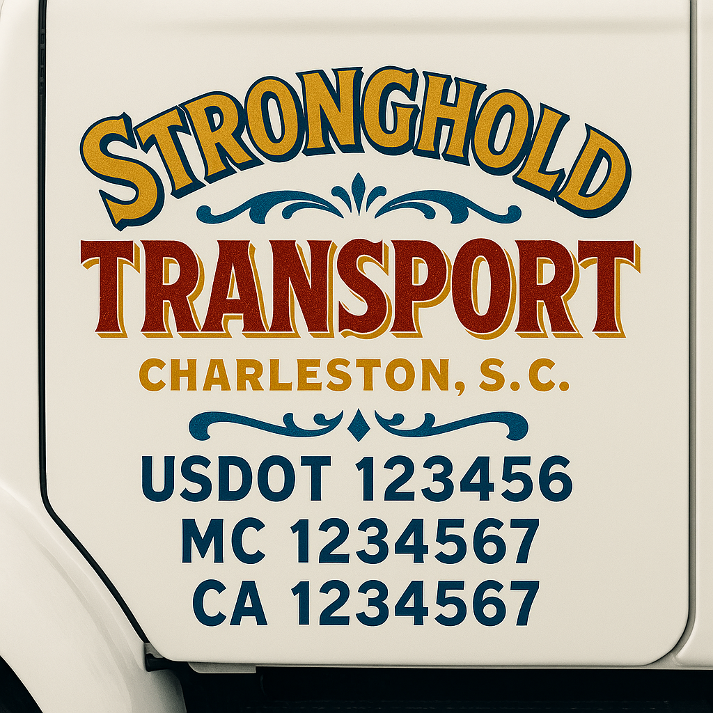 Truck Door Decal Lettering Sticker Signs | Add Your Info - Create Your Own Semi-Truck Door Signs