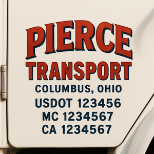 Truck Door Decal Lettering Sticker Signs | Add Your Info - Create Your Own Semi-Truck Door Signs