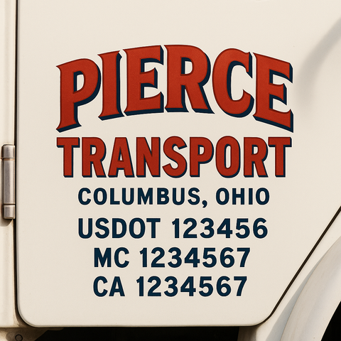 Truck Door Decal Lettering Sticker Signs | Add Your Info - Create Your Own Semi-Truck Door Signs
