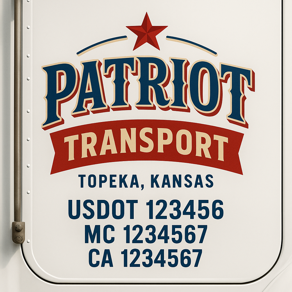 Truck Door Decal Lettering Sticker Signs | Add Your Info - Create Your Own Semi-Truck Door Signs