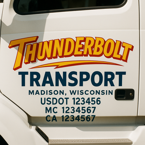 Truck Door Decal Lettering Sticker Signs | Add Your Info - Create Your Own Semi-Truck Door Signs