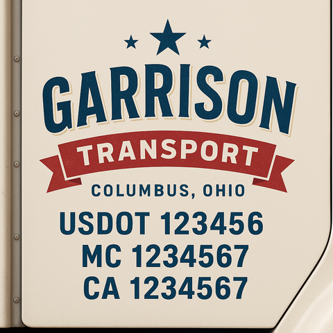 Truck Door Decal Lettering Sticker Signs | Add Your Info - Create Your Own Semi-Truck Door Signs
