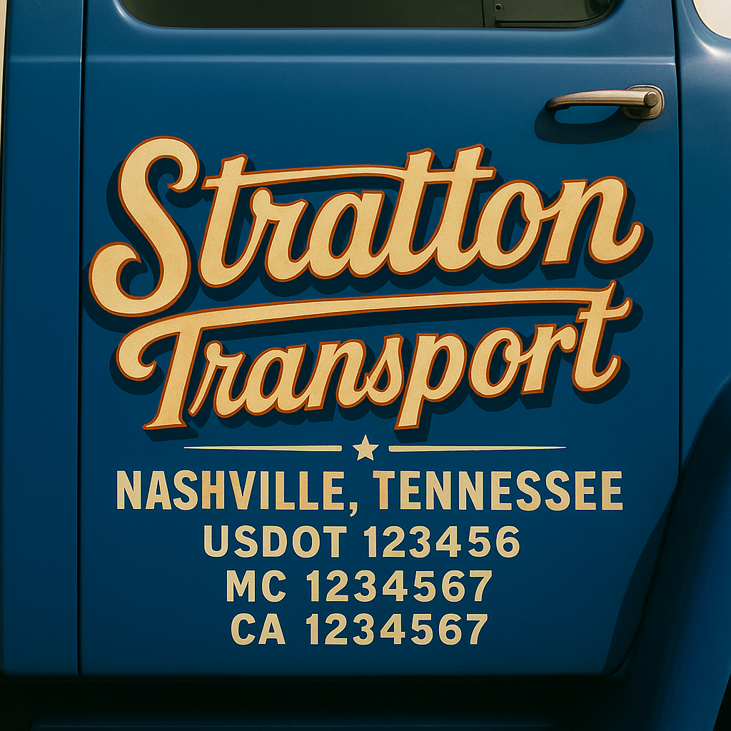 Truck Door Decal Lettering Sticker Signs | Add Your Info - Create Your Own Semi-Truck Door Signs