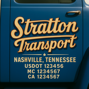 Truck Door Decal Lettering Sticker Signs | Add Your Info - Create Your Own Semi-Truck Door Signs