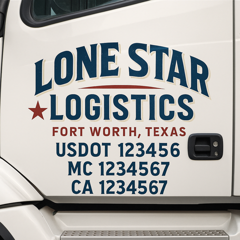 Truck Door Decal Lettering Sticker Signs | Add Your Info - Create Your Own Semi-Truck Door Signs