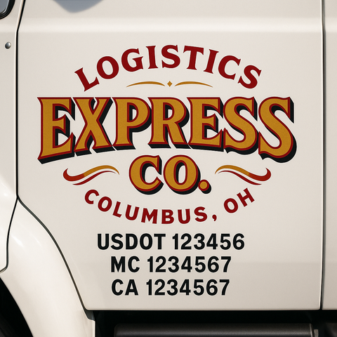 Truck Door Decal Lettering Sticker Signs | Add Your Info - Create Your Own Semi-Truck Door Signs