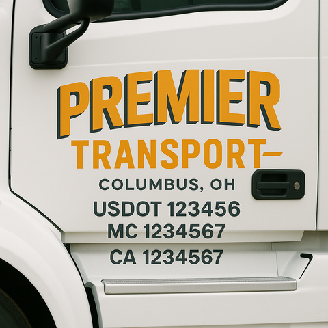 Truck Door Decal Lettering Sticker Signs | Add Your Info - Create Your Own Semi-Truck Door Signs