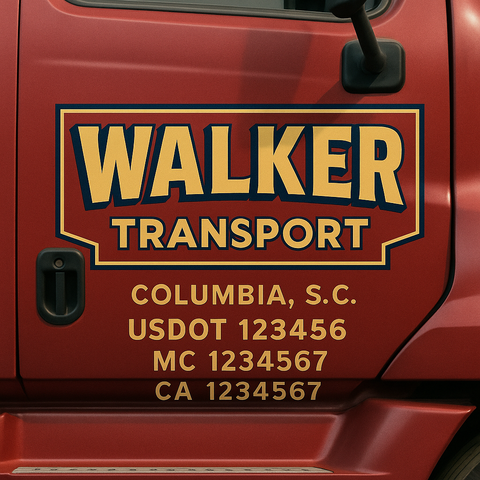 Truck Door Decal Lettering Sticker Signs | Add Your Info - Create Your Own Semi-Truck Door Signs