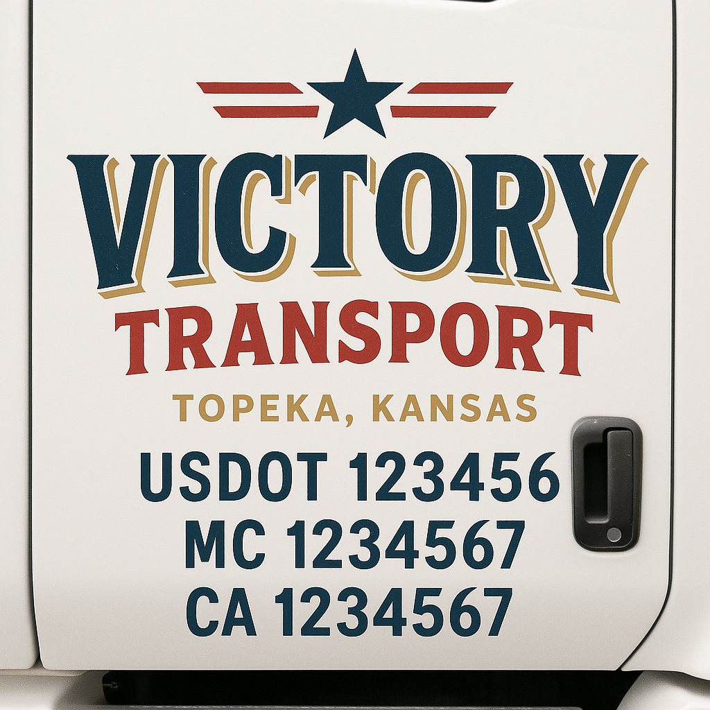 Truck Door Decal Lettering Sticker Signs | Add Your Info - Create Your Own Semi-Truck Door Signs