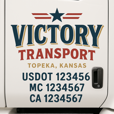 Truck Door Decal Lettering Sticker Signs | Add Your Info - Create Your Own Semi-Truck Door Signs