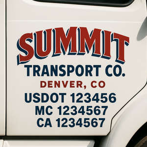 Truck Door Decal Lettering Sticker Signs | Add Your Info - Create Your Own Semi-Truck Door Signs
