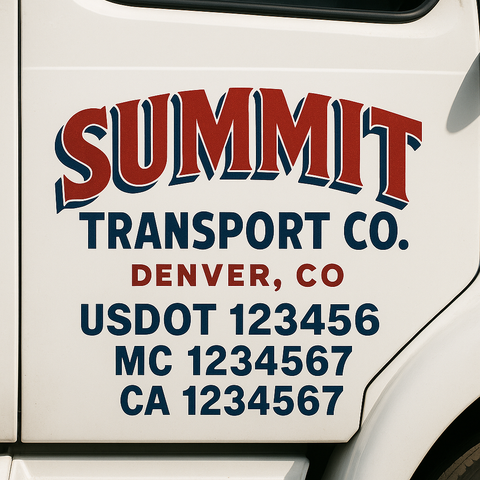 Truck Door Decal Lettering Sticker Signs | Add Your Info - Create Your Own Semi-Truck Door Signs