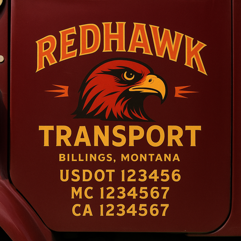 Truck Door Decal Lettering Sticker Signs | Add Your Info - Create Your Own Semi-Truck Door Signs