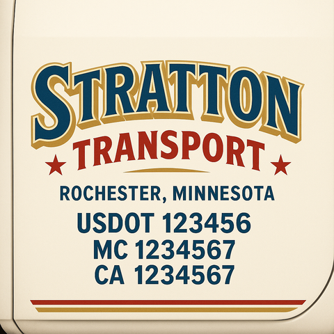 Truck Door Decal Lettering Sticker Signs | Add Your Info - Create Your Own Semi-Truck Door Signs