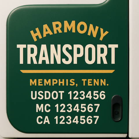 Truck Door Decal Lettering Sticker Signs | Add Your Info - Create Your Own Semi-Truck Door Signs