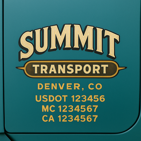 Truck Door Decal Lettering Sticker Signs | Add Your Info - Create Your Own Semi-Truck Door Signs