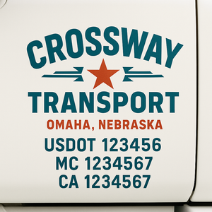 Truck Door Decal Lettering Sticker Signs | Add Your Info - Create Your Own Semi-Truck Door Signs