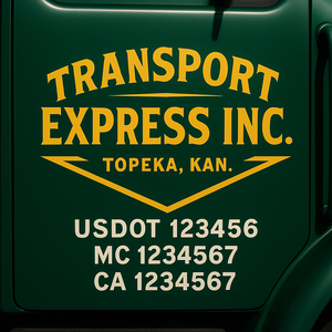 Truck Door Decal Lettering Sticker Signs | Add Your Info - Create Your Own Semi-Truck Door Signs