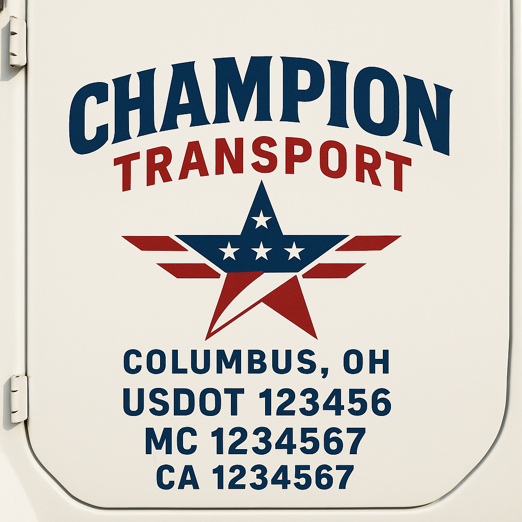 Truck Door Decal Lettering Sticker Signs | Add Your Info - Create Your Own Semi-Truck Door Signs