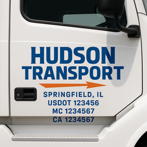 Truck Door Decal Lettering Sticker Signs | Add Your Info - Create Your Own Semi-Truck Door Signs