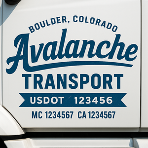 Truck Door Decal Lettering Sticker Signs | Add Your Info - Create Your Own Semi-Truck Door Signs