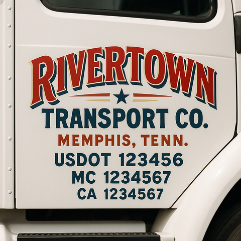 Truck Door Decal Lettering Sticker Signs | Add Your Info - Create Your Own Semi-Truck Door Signs