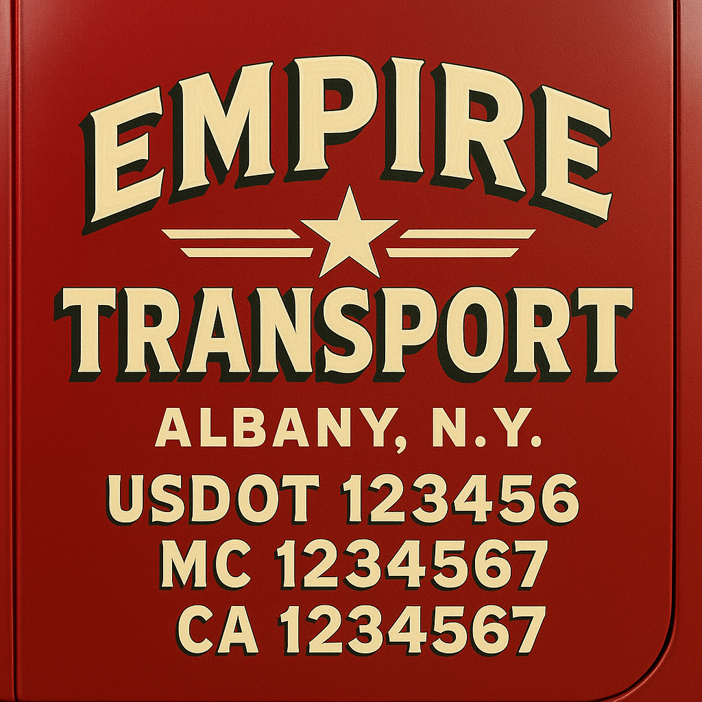 Truck Door Decal Lettering Sticker Signs | Add Your Info - Create Your Own Semi-Truck Door Signs