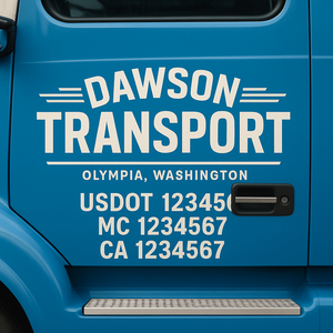 Truck Door Decal Lettering Sticker Signs | Add Your Info - Create Your Own Semi-Truck Door Signs