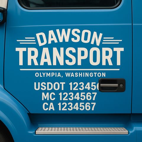 Truck Door Decal Lettering Sticker Signs | Add Your Info - Create Your Own Semi-Truck Door Signs