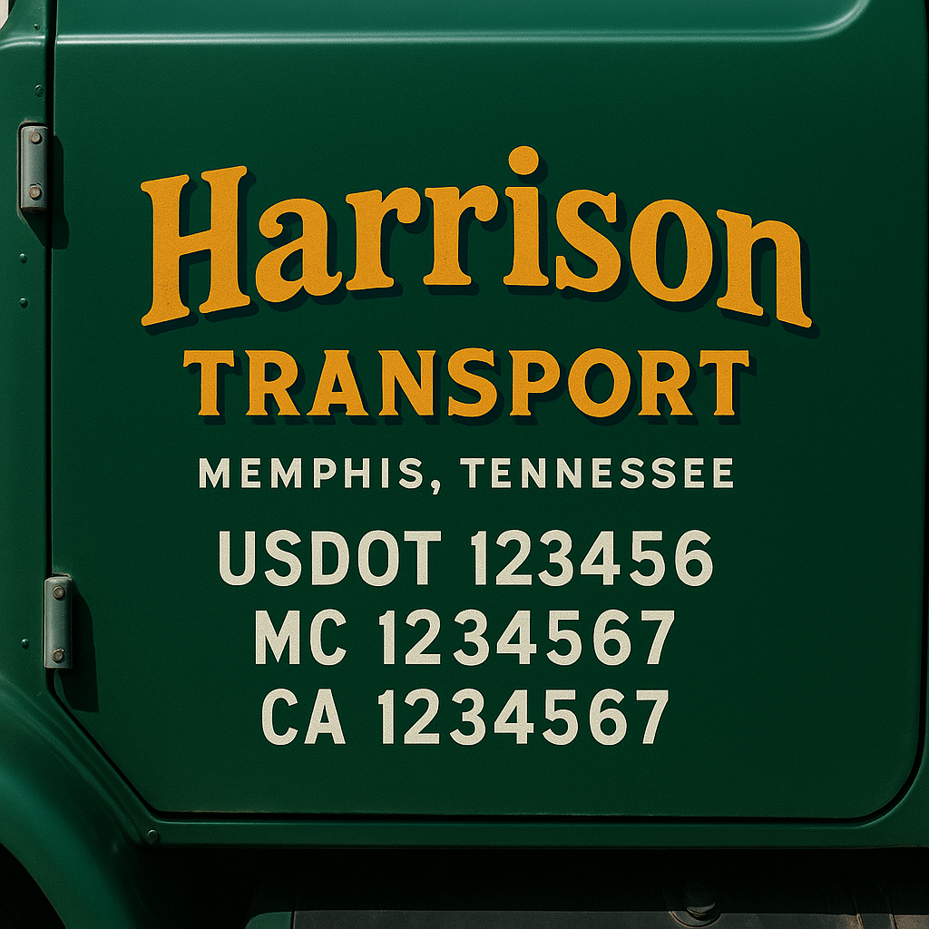 Truck Door Decal Lettering Sticker Signs | Add Your Info - Create Your Own Semi-Truck Door Signs
