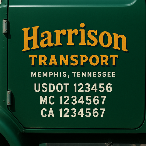 Truck Door Decal Lettering Sticker Signs | Add Your Info - Create Your Own Semi-Truck Door Signs