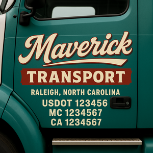 Truck Door Decal Lettering Sticker Signs | Add Your Info - Create Your Own Semi-Truck Door Signs