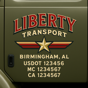 Truck Door Decal Lettering Sticker Signs | Add Your Info - Create Your Own Semi-Truck Door Signs