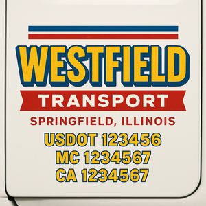 Truck Door Decal Lettering Sticker Signs | Add Your Info - Create Your Own Semi-Truck Door Signs