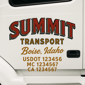 Truck Door Decal Lettering Sticker Signs | Add Your Info - Create Your Own Semi-Truck Door Signs
