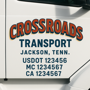 Truck Door Decal Lettering Sticker Signs | Add Your Info - Create Your Own Semi-Truck Door Signs