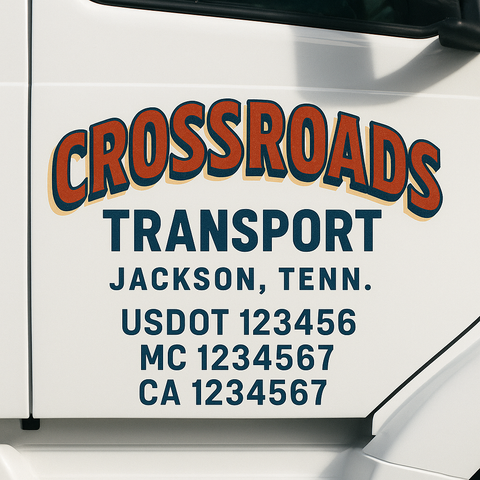 Truck Door Decal Lettering Sticker Signs | Add Your Info - Create Your Own Semi-Truck Door Signs