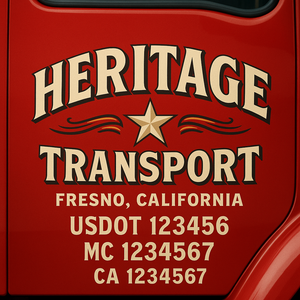 Truck Door Decal Lettering Sticker Signs | Add Your Info - Create Your Own Semi-Truck Door Signs