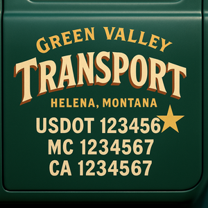 Truck Door Decal Lettering Sticker Signs | Add Your Info - Create Your Own Semi-Truck Door Signs