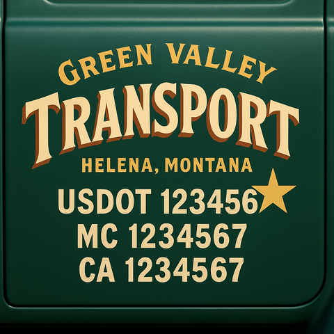 Truck Door Decal Lettering Sticker Signs | Add Your Info - Create Your Own Semi-Truck Door Signs