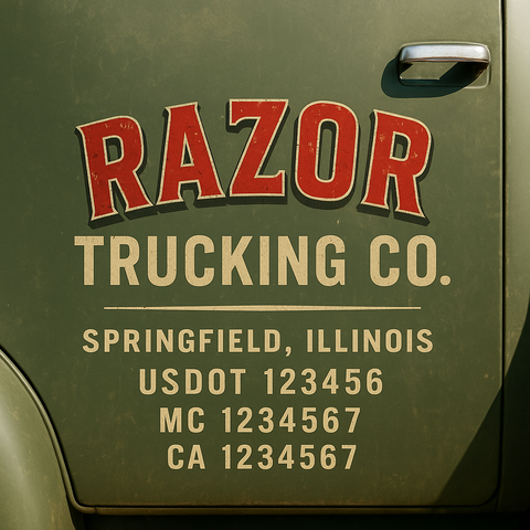 Truck Door Decal Lettering Sticker Signs | Add Your Info - Create Your Own Semi-Truck Door Signs