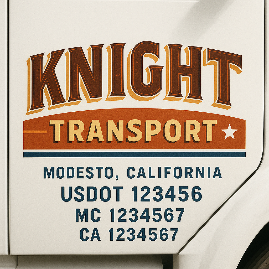 Truck Door Decal Lettering Sticker Signs | Add Your Info - Create Your Own Semi-Truck Door Signs