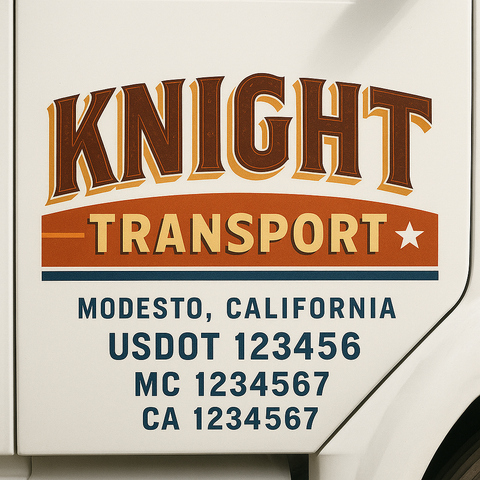 Truck Door Decal Lettering Sticker Signs | Add Your Info - Create Your Own Semi-Truck Door Signs