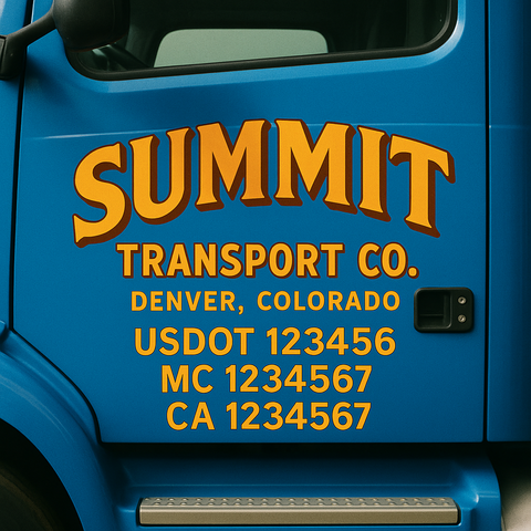 Truck Door Decal Lettering Sticker Signs | Add Your Info - Create Your Own Semi-Truck Door Signs