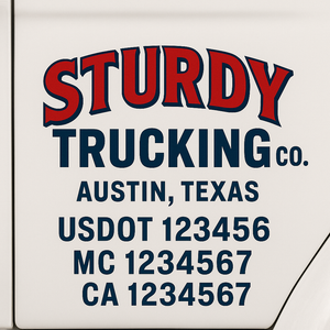 Truck Door Decal Lettering Sticker Signs | Add Your Info - Create Your Own Semi-Truck Door Signs