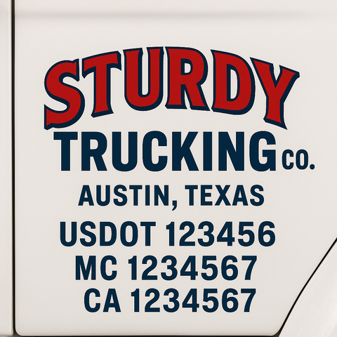 Truck Door Decal Lettering Sticker Signs | Add Your Info - Create Your Own Semi-Truck Door Signs