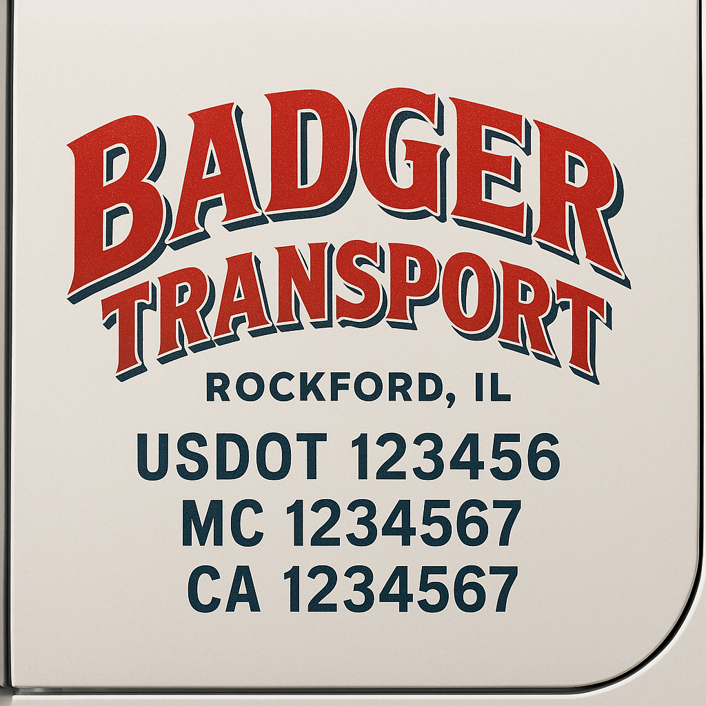 Truck Door Decal Lettering Sticker Signs | Add Your Info - Create Your Own Semi-Truck Door Signs